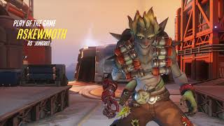 Junkrat Ult Quadruple Kill + POTG - Overwatch