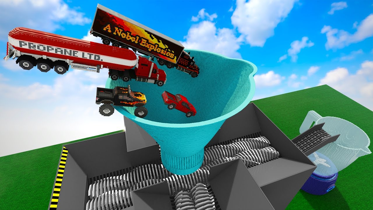 Cars Going To The Shredding Plant Through The Blending Funnel | Teardown