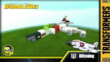 Minecraft- how to build Blitzwing plane mode form Bumblebee Movie สร้าง บลิทซ์วิง (จรวด)