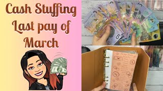 Cash stuffing last pay of March, budget, saving challenges