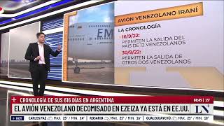 El avión venezolano decomisado en Ezeiza ya está en Estados Unidos: 616 días en la Argentina