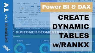 how to create dynamic tables in power bi using rankx