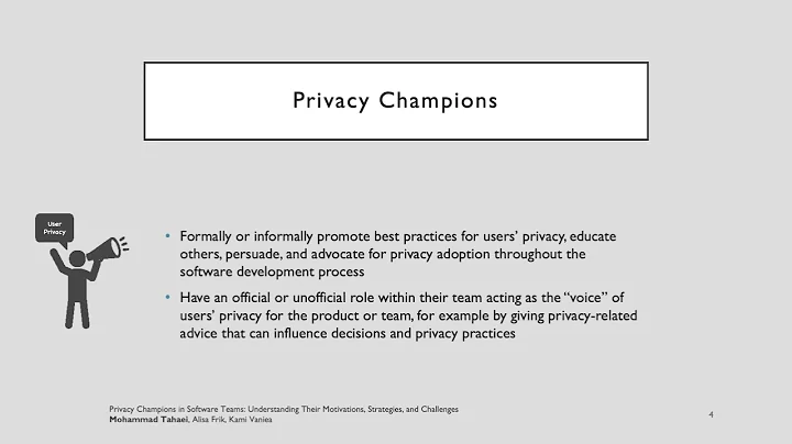 Privacy Champions in Software Teams: Understanding...