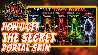 DIABLO 4: How To Get The SECRET PORTAL SKIN- Howling Mouth Of Madness Town Portal In Echoing Hatred