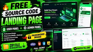 Professional Landing Page FREE 🔥 | Complete Source Code + Password