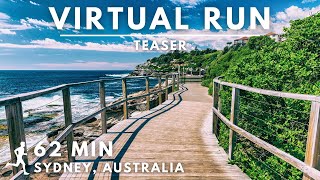 Teaser | Virtual Running Video For Treadmill In #Sydney | Coogee Beach To Bondi Beach | 62 Min