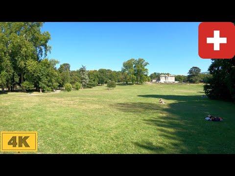 Geneva, Switzerland (Pl. des Eaux-Vives to Parc de La Grange) | Summer【4K】Canton de Genève, Suisse