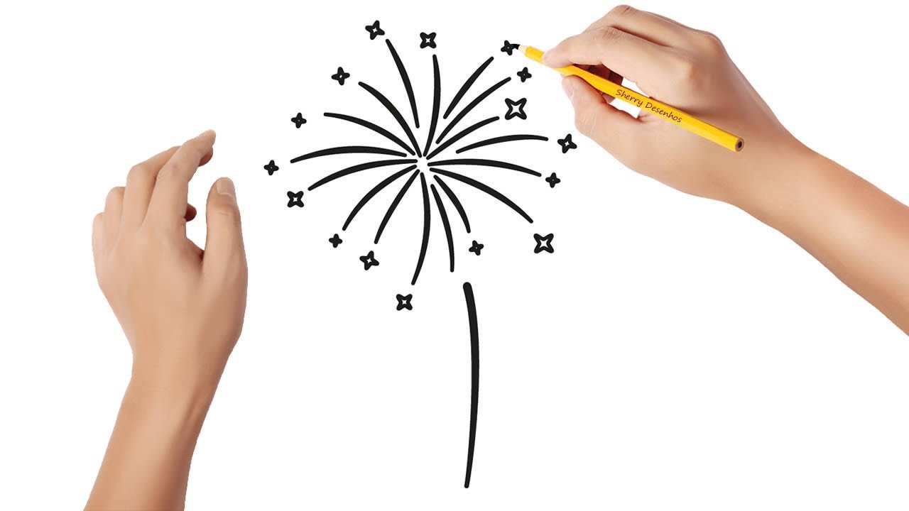 Estilo de desenho animado de fogos de artifício