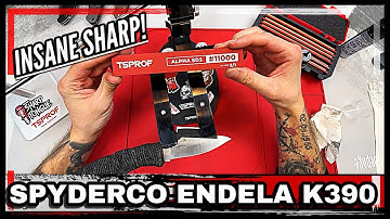 How Sharp Can K390 Get? Spyderco Endela + TSProf Alpha Stones Test! 🔪🔥 Knife Sharpening #tsprof
