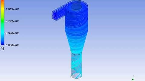 Cyclone separator simulation for Reflect(20 mm) boundary condition