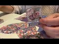 A purple themed scrapbook page