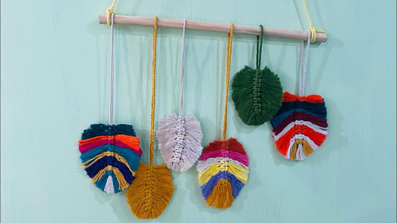 Leaf pattern/ macrame leaf pattern/ homemade ideas/ multicolor leaf ...