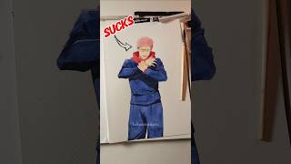 Drawing Yuji Itadori with Watercolors✨️ #anime #drawing #jujutsukaisen