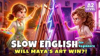 Only One Can Win... Will Maya Win the Drawing Contest?! | Slow English Listening (A2 Level)