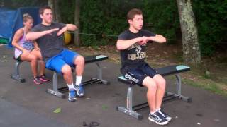 Burdenko Athlete Training- straight leg kicks on bench