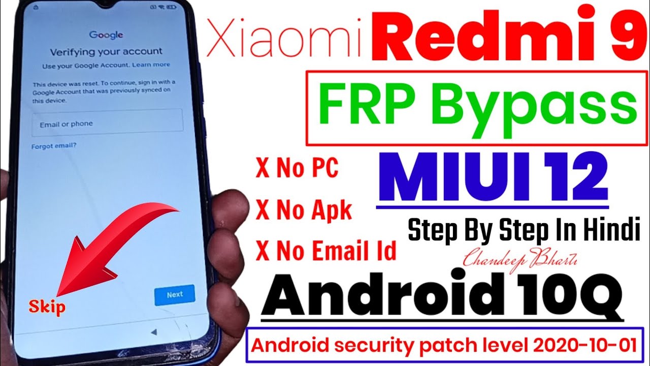 Xiaomi Redmi 9 Frp Bypass