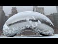 Snowstorm in Chicago - 2021 - Lake Michigan and The Bean