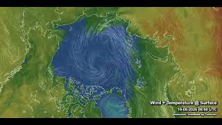 Arctic Weather Forecast & AMSR2 SIC-LEADS Animation (Aug 17-24, 2026)