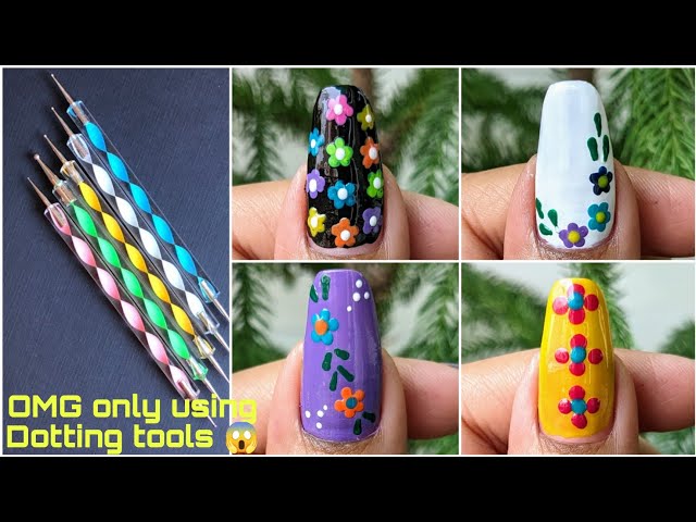 how to make flowers 🌺 🌺on nails with dotting tool