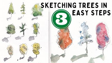 Sketching Simple Trees in THREE STEPS - An Urban Sketching Tutorial