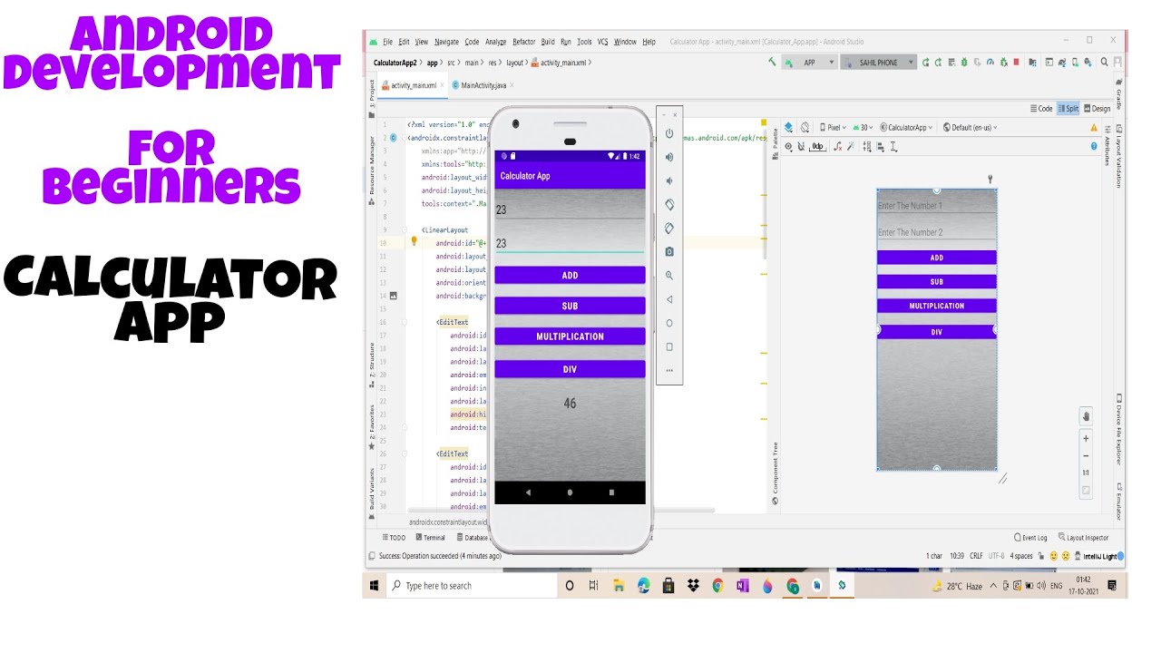 Calculator App In Android Studio|| For Beginners ||In Java - YouTube