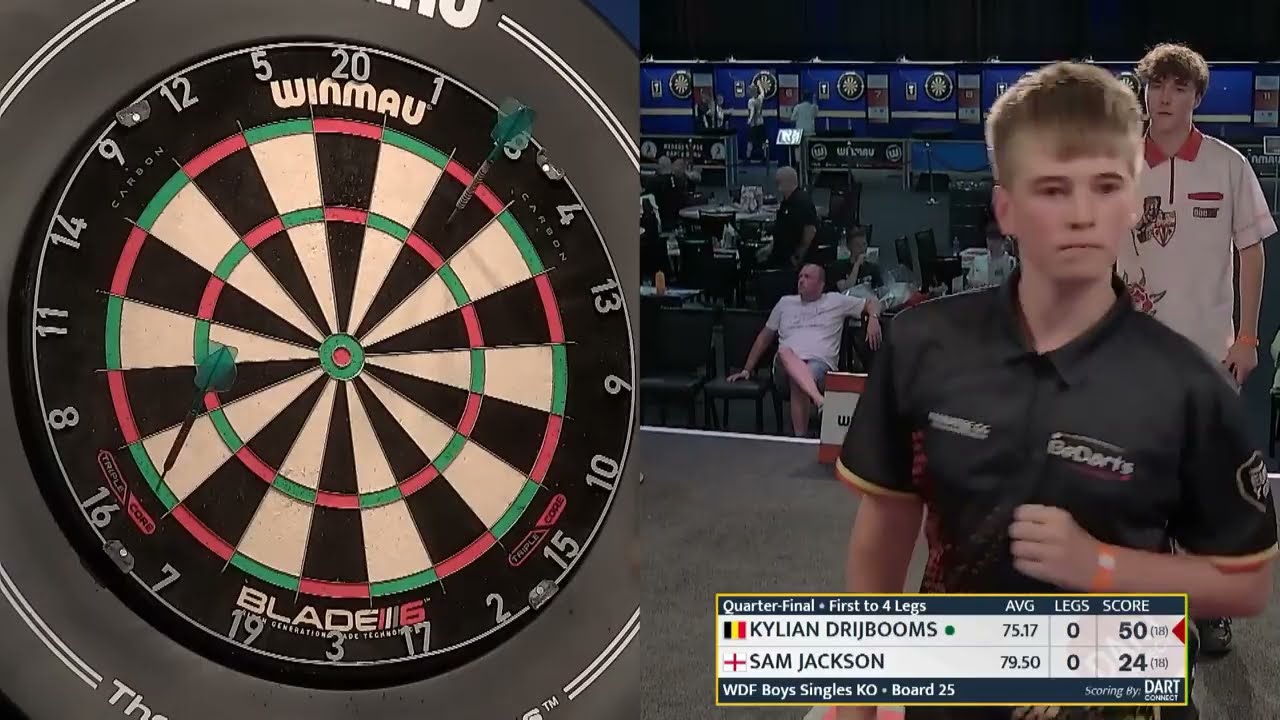 Kylian Drijbooms vs Sam Jackson Highlights / WDF Europe Cup Youth Boys Singles Quarter-Final 2025