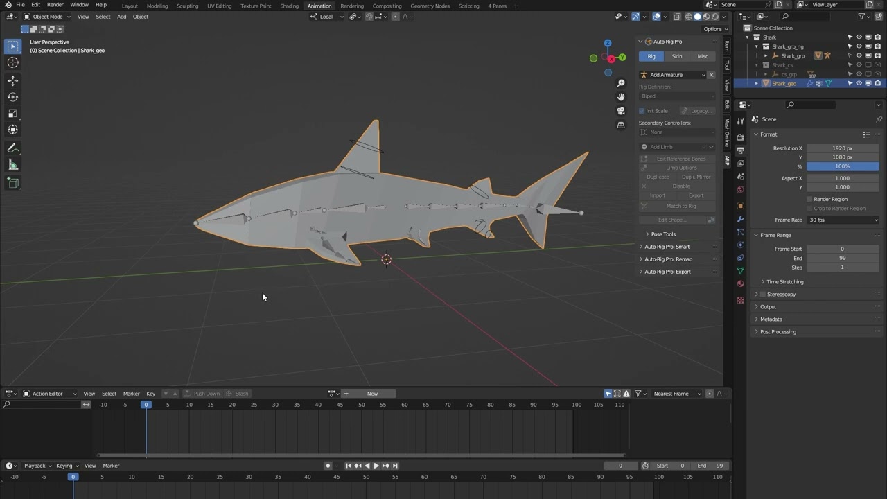 Shark Blender Rig | Auto-Rig Pro: Rig Library
