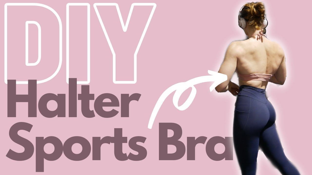 DIY HALTER SPORTS BRA 🤍 #DIY #activewear #fitness 
