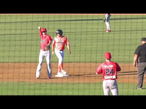Andrew Moritz cranks a massive homerun for the Canberra Cavalry
