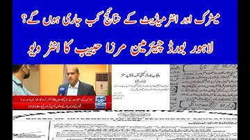 Matric & Intermediate Results 2021 | Chairman Lahore Board