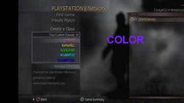 "NEW"  COD4 Color Class Hack ON PS3& @@@ Clan hack NO BYPASSING
