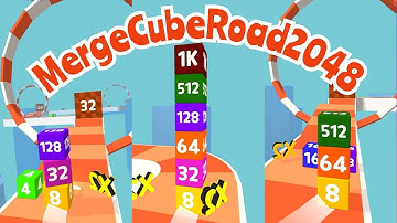 Merge Road Cube🟥🟩🟨🟧2048 Gameplay (iOS/Android)
