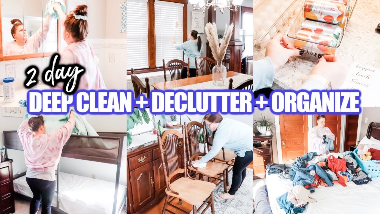 *HUGE* 2 DAY WHOLE HOUSE CLEAN WITH ME 2021 | DECLUTTERING + ORGANIZING ...