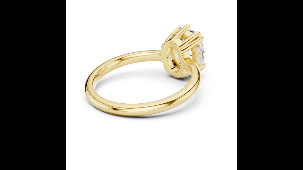 Solitaire Oval Diamond Unique Multi-Prong Ring