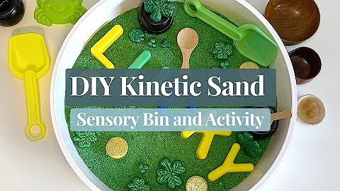 Saint Patrick's Day Themed DIY Kinetic Sand | Sensory Bin & Toddler Activity