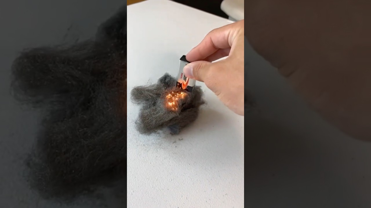 Steel Wool Fire MAGIC Trick🔥