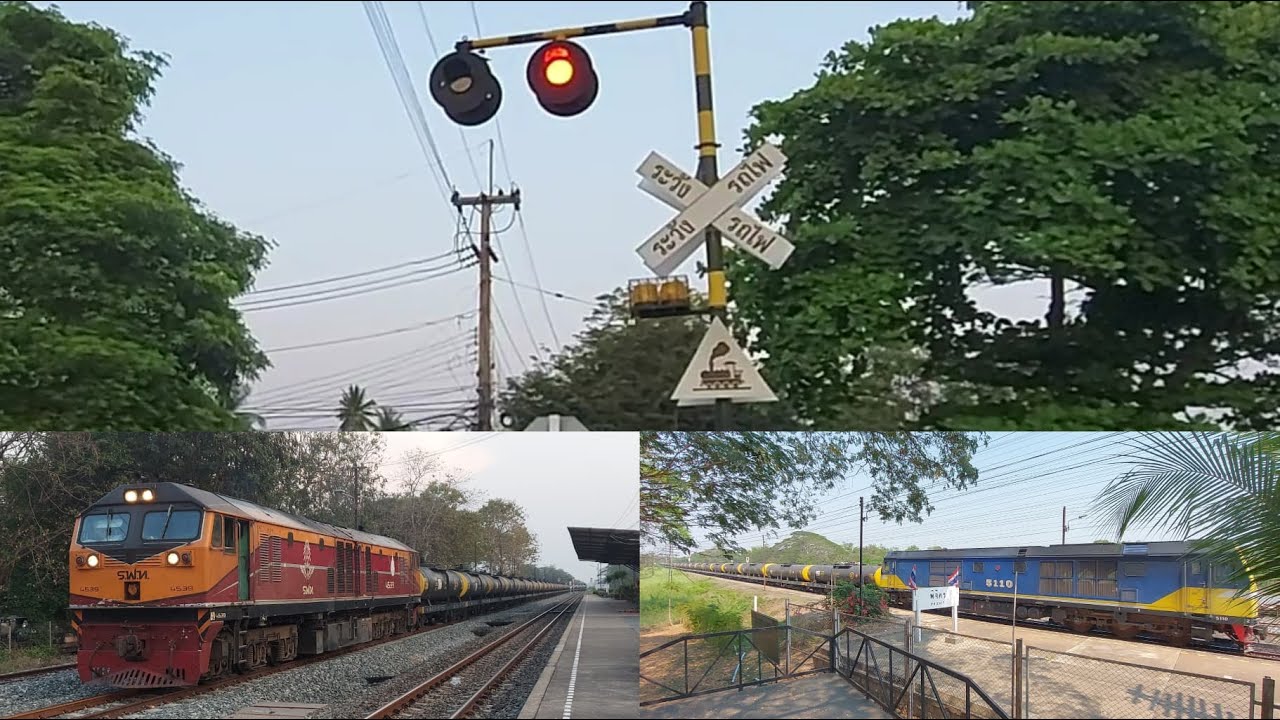รวมคลิปรถไฟด่วนดำและเครื่องกั้นรถไฟ ขบวน 630/633/636/408