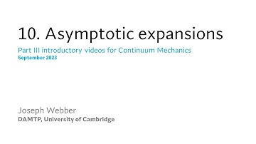 10.  Asymptotic expansions