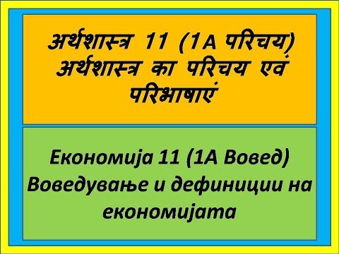 Економија 11 (1А Вовед) Воведување и дефиниции на економијата