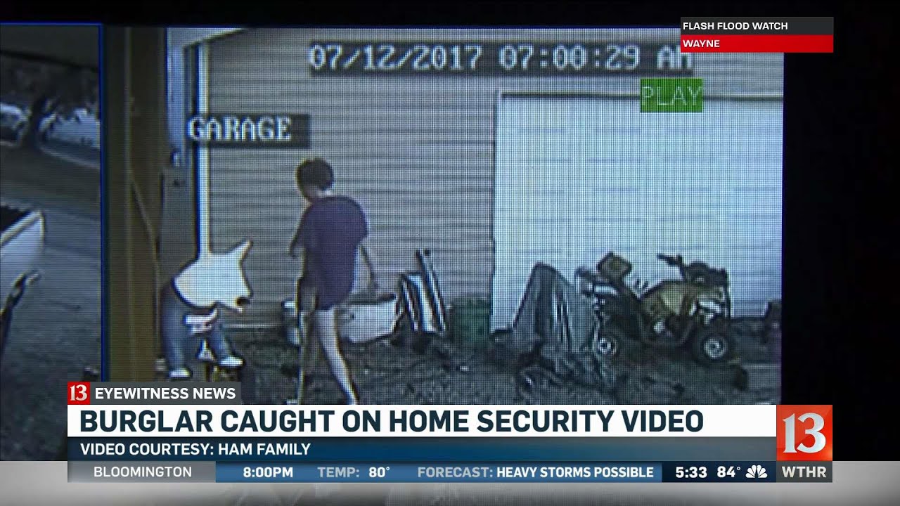 Burglary caught on home security video - YouTube