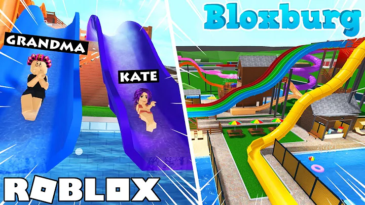 Grandma takes Kate to the NEW Bloxburg WATERPARK! ...