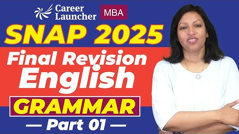SNAP 2025 English Preparation | Must-Do Grammar & Verbal Questions - 01 | Revision & Exam Strategy