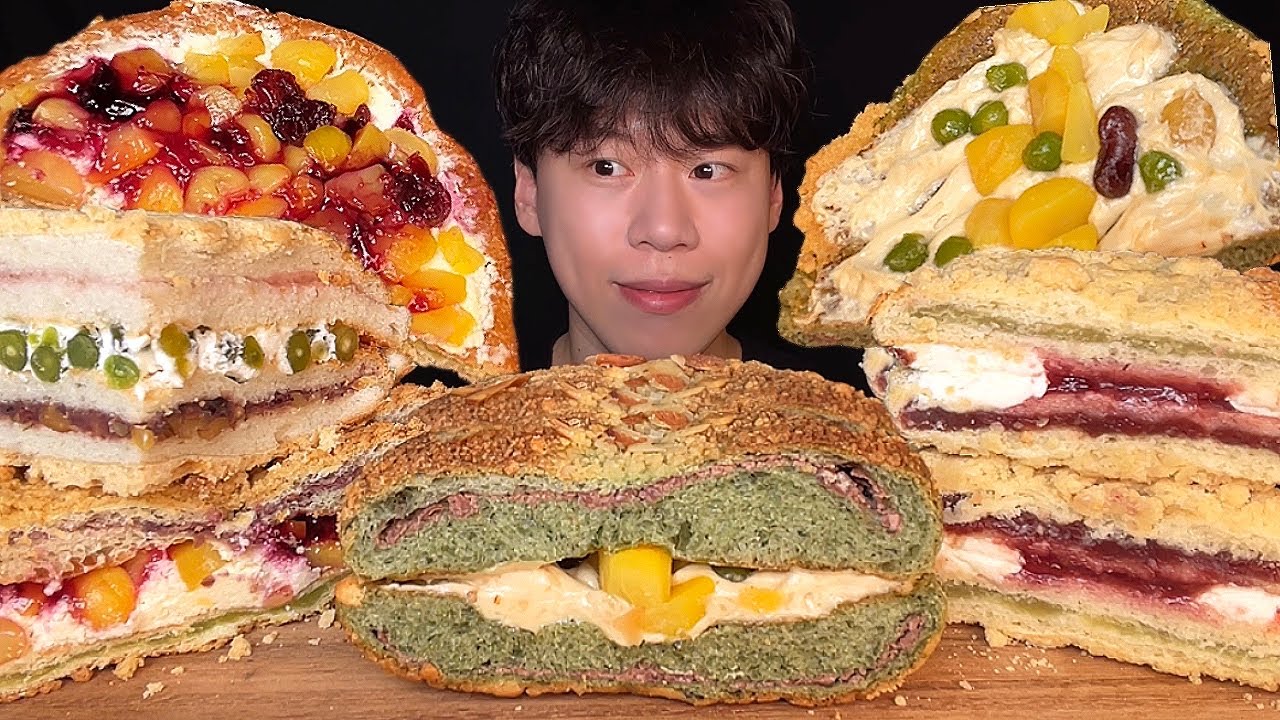 SUB) Корейский десерт мамонтовый хлеб мукбанг асмр