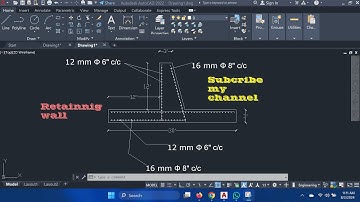 how create retaining wall reinforcement  part 2 detail in #autocad #autocadcivil3d