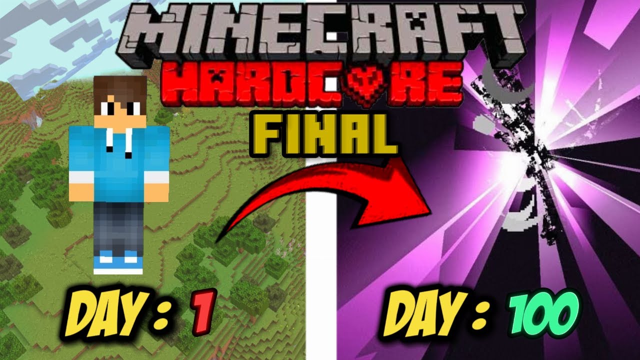 I SURVIVED 100 DAYS IN MINECRAFT HARDCORE (HARD)😰 - YouTube