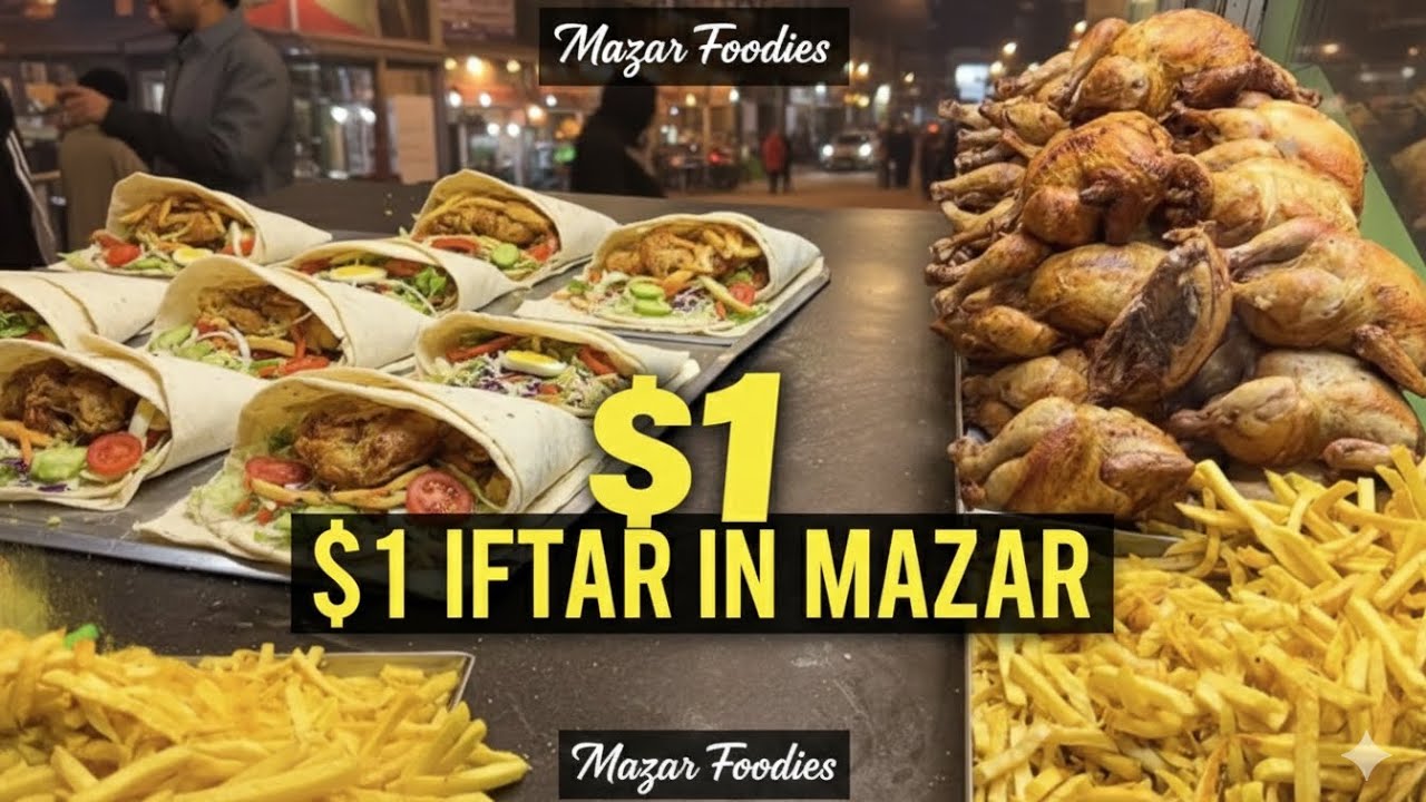 Mazar’s Best $1 Street Food! 🍗🇦🇫 Roasted Chicken Burger | Ramadan Day 3