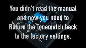 Bose T1-Tonematch   Reset Factory Settings & SETUP