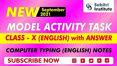 WBBSE Class 10 / English / New Model Activity Task September 2021 / Hindi Medium / Sabitri Institute