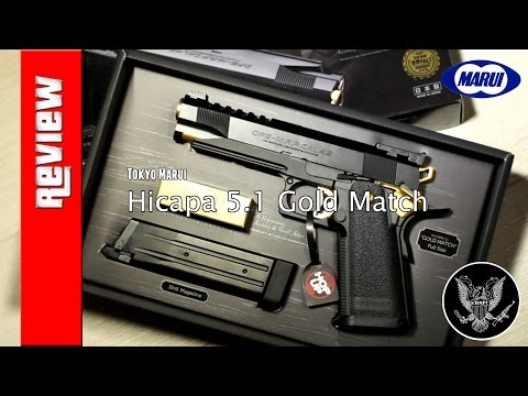 Airsoft review! Tokyo Marui Hicapa 5 1 Gold Match - YouTube