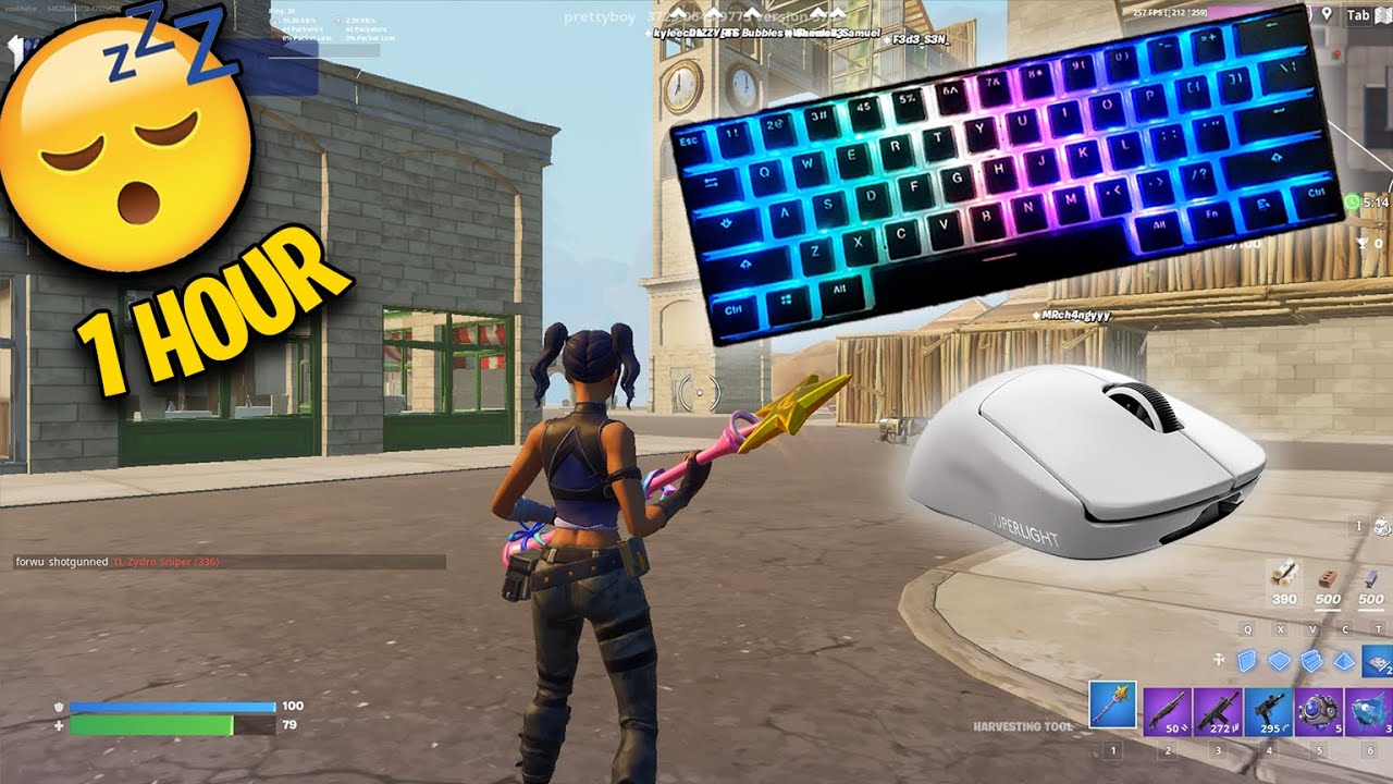 [1 HOUR] Sleepy Keyboard Sounds ASMR 😴 Fortnite Tilted Towers ZoneWars